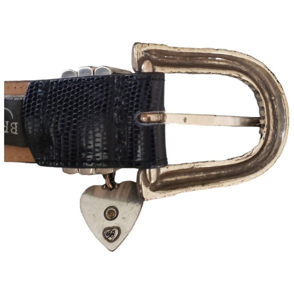 Brighton Vintage Black and Silver Tone Ladies Belt L 40" - Picture 7 of 12